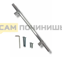 Ручка для духового шкафа металлическая, универсальная, регулируемая, профиль Овал, 480 мм, цвет Сталь