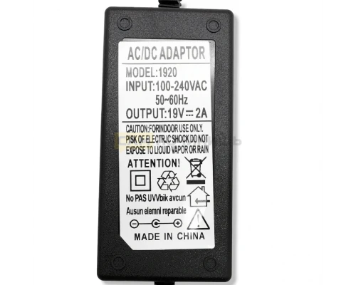 T3830 Адаптер питания AC-DC Adapter 19V 2A 5,5x2.5mm (100шт/к)