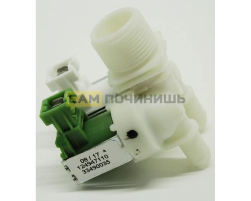 Клапан для стиральной машины - 2Wx180 (клеммы вместе, D-11/13mm, под фишки ELUX.). VAL021ZN, 1468766397
