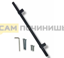 Ручка для духового шкафа металлическая, универсальная, регулируемая, профиль Овал, 480 мм, цвет Черный