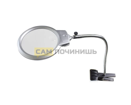 T4548 Лупа настольная с зажимом (прищепкой) MG15122-1B LED OT-INL38