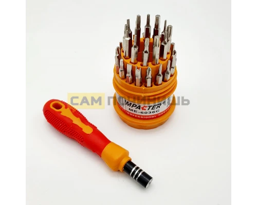 T1689 Набор отверток для ремонта электроники Impacter 6036C
